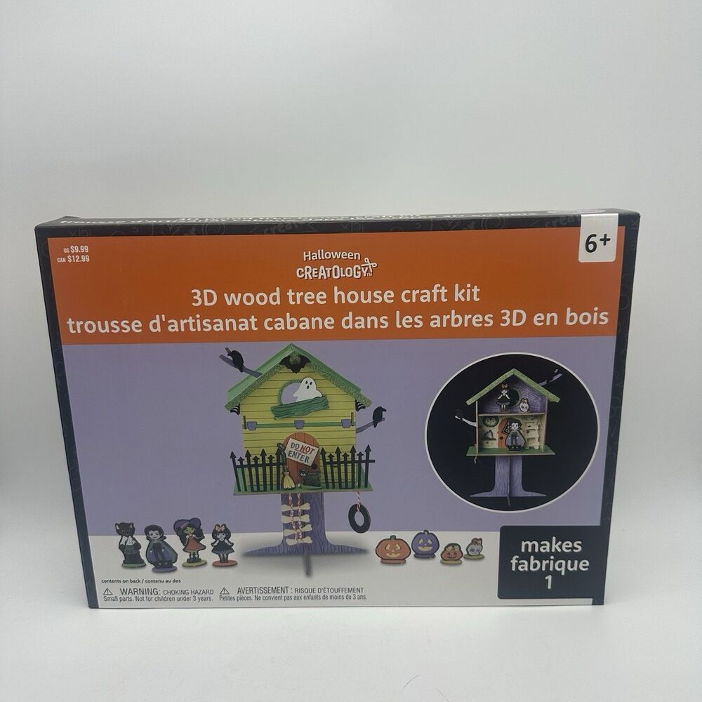 NEW Creatology 3D Halloween Wooden Tree House Craft Kit DIY Craft Kit 6+